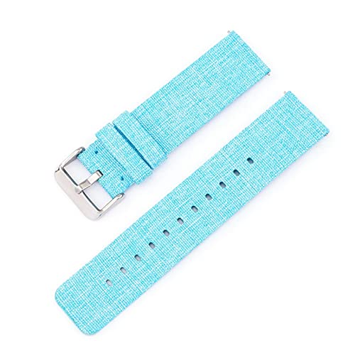 DSHDFJ Correa de Lona Nailon 12mm, 14mm, 16mm, 18mm, 20mm, 22mm, Compatible con Samsung Galaxy Watch 3, 42mm, 46mm, Active 2 Gear S2, S3, Pulsera(Blue,14mm)