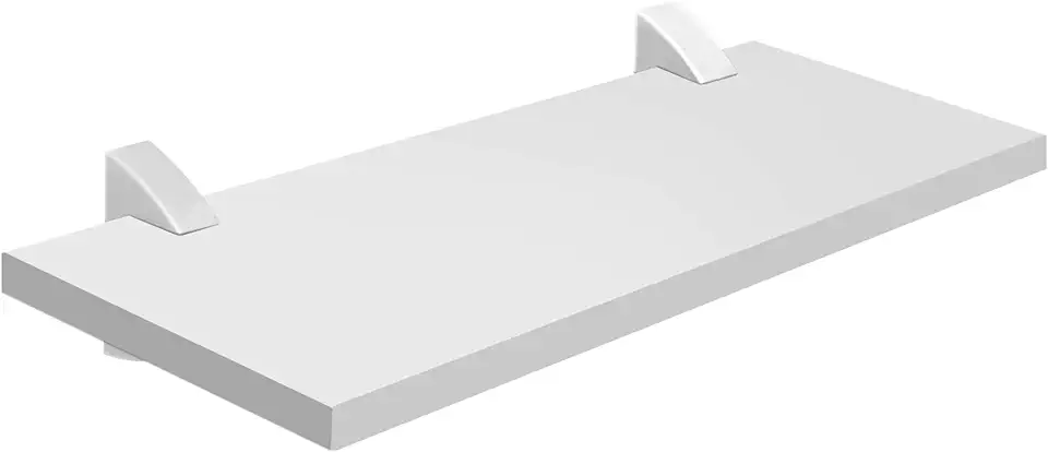 PRAT.K Prateleira Reta Madeira Branca 20x40cm - Suporte Plástico - Organizador de Parede (Concept)