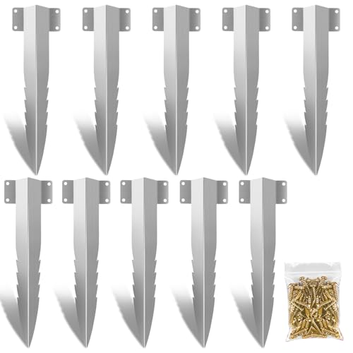 Qcdou Lot de 10 petits supports de traverses en métal pour chemin de fer, piquets de jardin en métal, bordure de jardin, pour parterres surélevés en bois,...