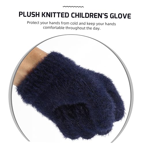 PartyKindom Kids Winter Soft Knit Gloves Warm Wool Mittens for Boys and Girls Soft Comfortable for Cold Weather3