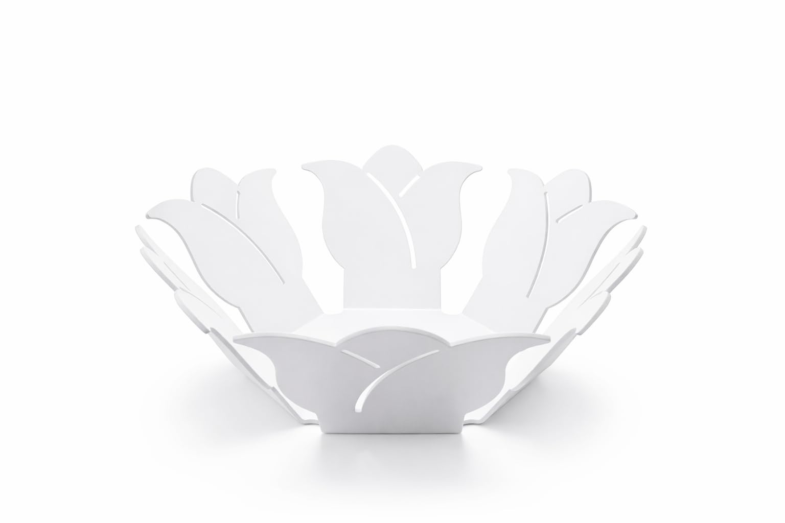 Portafrutta Tulip in Acciaio – Centro Tavola Design Moderno (Bianco)