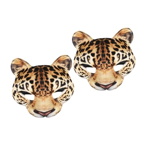 Ipetboom 2 Pièces Masque Halloween Jaune Demi Masque EVA avec Bande Élastique pour Fête Carnaval Cosplay et Soirée Masquée