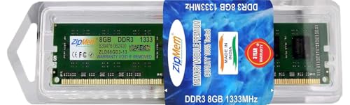 Image of 8GB DDR3 1333MHz RAM | Desktop RAM|CL-9 |Desktop -Memory U-DIMM | Long-DIMM | PC3-10600 | 2Rx8 Dual Rank| Made in India| -3 Year Warranty
