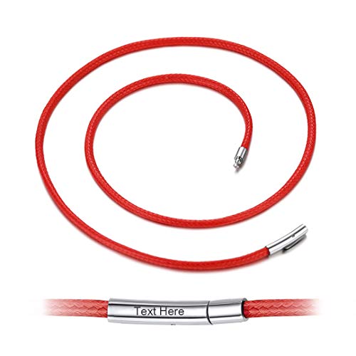 ChainsHouse Waterproof Braided Black Leather Necklace Cord with Clasp, Men Women DIY Rope Chain for Pendant, Customize Available, 1.5/2/3mm Width, 16/18/20/22/24/26/28/30" Length (with Gift