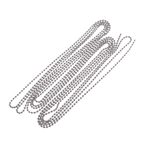 KONTONTY Ball Chain with Connectors Diameter for Key Chains Dog Tags and Pendant Necklaces