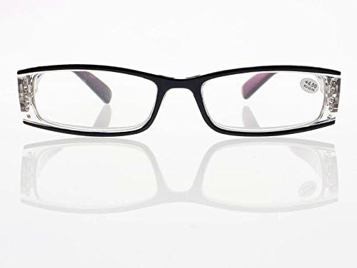 Stylish Designed Womens Flowers Rhinestone Spring Hinge Reading Glasses
