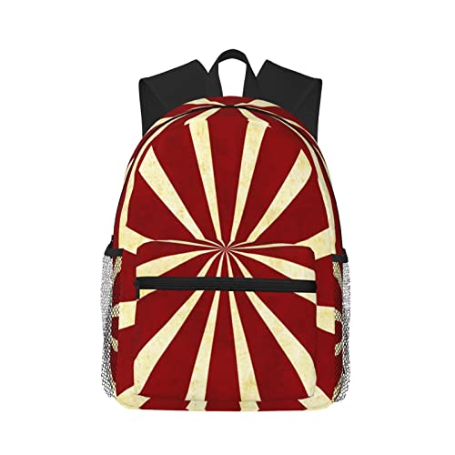 Sac d école pour garçons et filles avec motif cirque rouge, sac à dos polyvalent taille unique