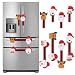 LimBridge Christmas Refrigerator Door Handle Cover, Set of 4 Burlap 3D Cover for Double Door Fridge, Kitchen Microwave Dishwasher Handle Decorations, Burgundy