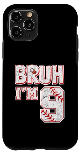 Bruh I'm 9 Years Old Kinder Baseball Tee It's My 9th Birthday Hülle für iPhone 11 Pro