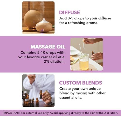 Pure Lavender Essential Oil for Aromatherapy and Massage | 100% Natural | 4 Fl Oz
