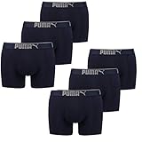 unterwäsche xxl herren Herren Puma 6 er Pack Boxer Boxershorts Herren Unterwäsche sportliche Retro Pants, Bekleidungsgröße:XXL, Farbe:Navy/Navy