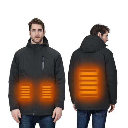 Chaqueta de invierno climatizada para hombre de algodón, chaqueta de forro polar con calefacción, abrigo de algodón con forro, gris oscuro, L