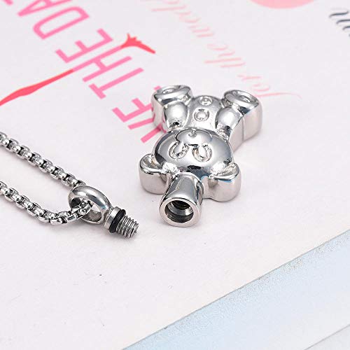 Collier urne de crémation ours en acier inoxydable durable pour cendres - 2