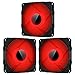 Novonest, Ventole di raffreddamento per PC da 120 mm, 3 pin, ultra silenziose, con LED rosso a specchio, ventola ad alte prestazioni, 3 pezzi, UA01RD3-3