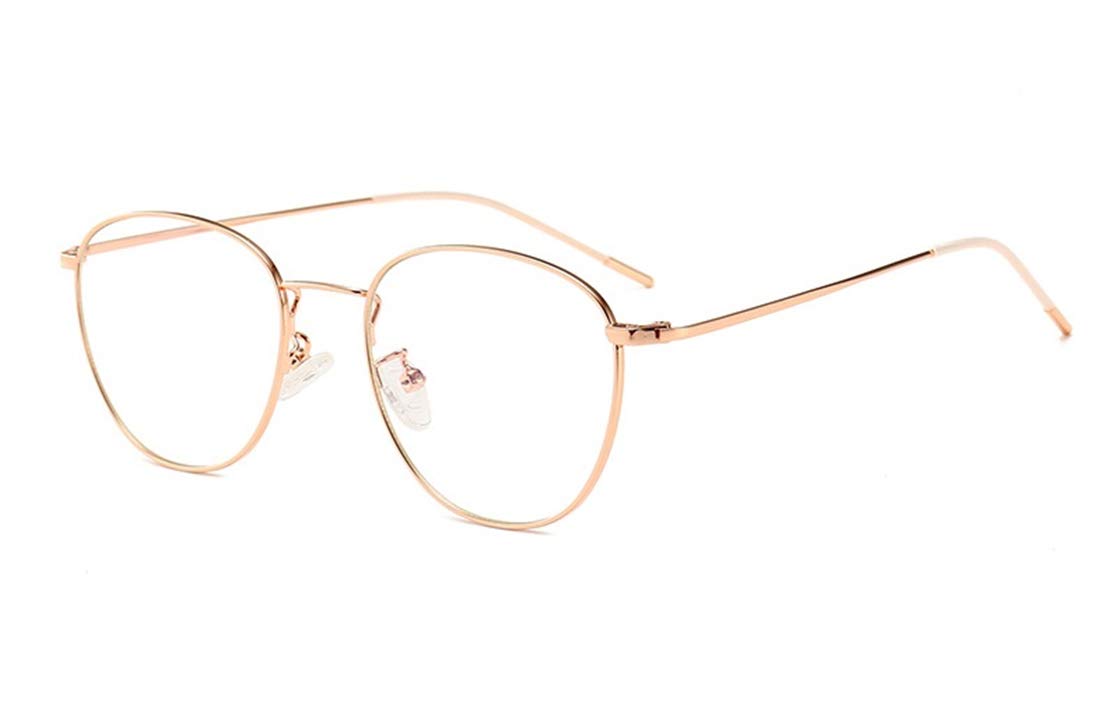 DAUCO Anti Luz Azul Gafas con Filtro - Anti Luz Azul para Ordenador Redondas Metal Ordenador Gaming Lentes Antireflejos Anti-Fatiga Anti-UV
