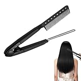 Straightening Comb,V-Shaped Straightening Hair Comb,Heat-Resistant V Hair Styling Comb-Comb for All Hair Types,Hair Straightening Brush Use for Wet,Dry,Long,Short,Thick,Thin,for Salon Home Use
