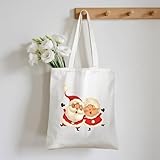 Santa Mrs Claus Christmas Cheer, 13.8 * 11.8Inch Reusable Large Capacity Shoulder Handbag for Shopping, Work, School, Travel