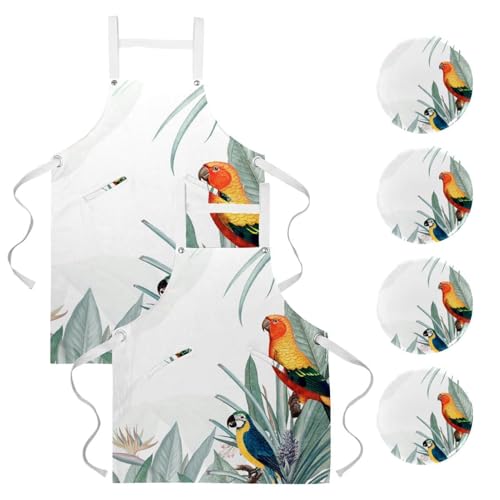 Tablier de cuisine grand format contre les taches avec 4 broches lot de 2