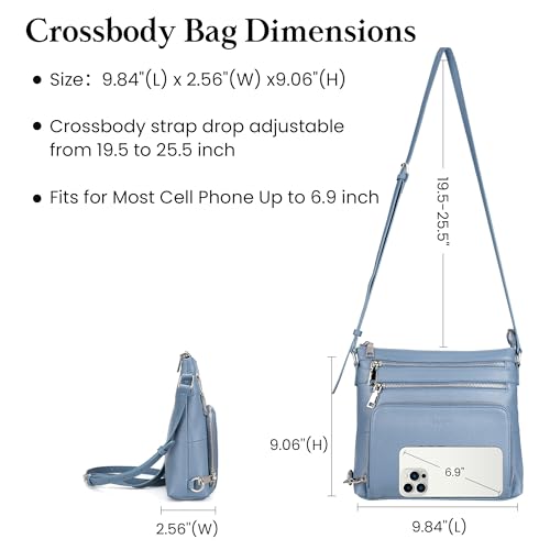 Image of befen Genuine Leather Crossbody Bags for Women, Anti-Theft Shoulder Purse with Built in RFID Wallet for Travel