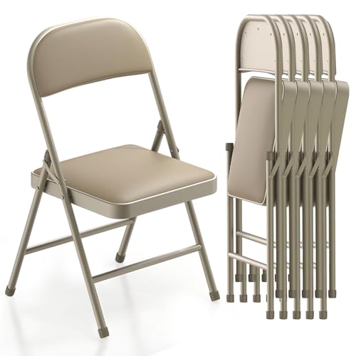 BULAGE Klappstuhl Gepolstert Klappstühle 6er Set Gartenstuhl Klappbar...