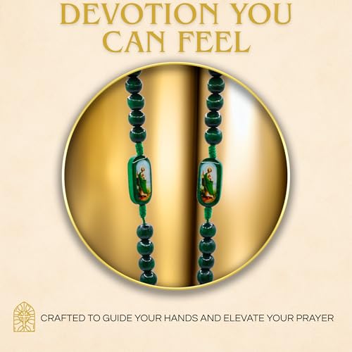 Rosarios de San Judas Tadeo made of pine wood - Rosarios catolicos para recuerdos - Rosario de San Judas Tadeo - Recuerdos de San Judas Tadeo Necklace - Escapularios catolicos Saint Jude2