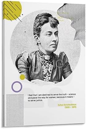 BLUDUG Woman in Black History Poster Sofya Kovalevskaya Quote Poster Canvas Painting Wall Art Poster for Bedroom Living Room Decor16x24inch(40x60cm)