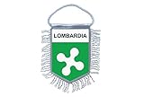  Akachafactory Fanion Mini Drapeau Pays Voiture Decoration Souvenir Blason Italie Lombardia