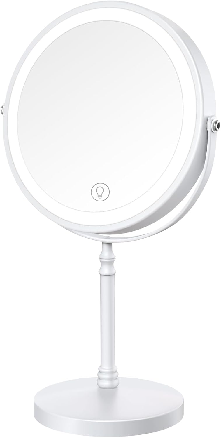  Makeup Mirror, Rechargeable Vanity Mirror with 3 Lights, 1X/10X thumbnail