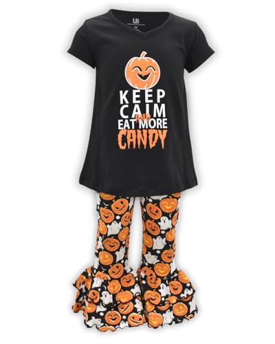 Image of Unique Baby 2 Piece Girls Double Ruffle Leggings and Short Sleeve Shirt Clothes Set Kid and Toddler Girl Outfit