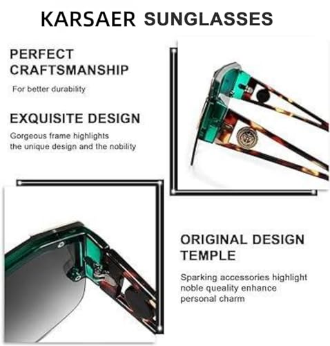 Image of Karsaer Oversized Square Flat Top Shield Sunglasses One Piece Frameless Stylish Women Men UV400 E1037