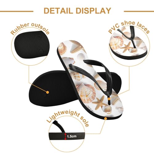 Womens Flip Flops Starfish ShellNon-Slip Casual Beach Slippers Rubber Sandals214B33282