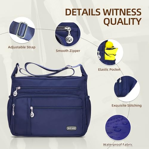 Image of Crossbody Bag for Women,Multi Pockets Cross Body Purses for Women, Ladies Shoulder Bag, Travel Purses and Handbags