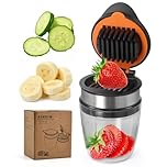 YILANJIN Cup Cutter Fruit, Egg Slicer, Stainless Stee Strawberry Cutter, Removable Design Fruit Cutter Slicer, Creative Convenient Kitchen Gadget for Banana, Lemon, Vegetable, Fruit Salad