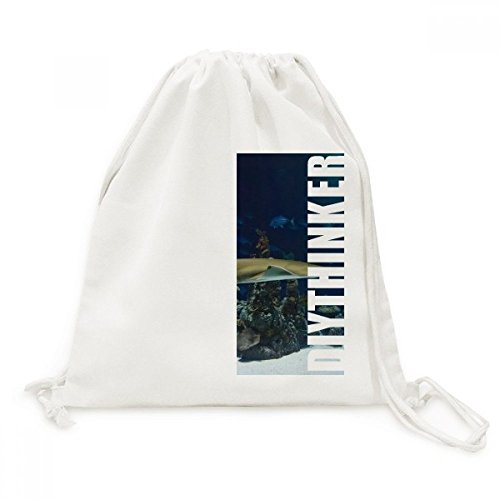 Sac à dos cordon motif raie océan nature en toile pour voyage