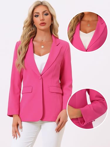 Allegra K Business Blazer for Women's One Button Open Front Work Office Suit Blazers2