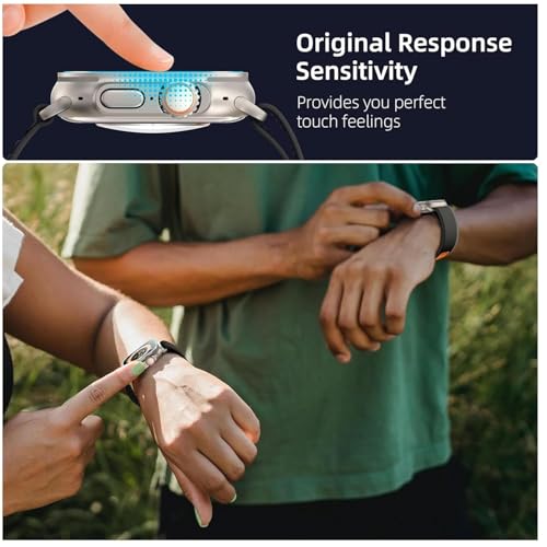 Image of YODI Pack of 2 Waterproof 3D Tempered Glass Screen Protector Compatible with Apple watch ultra 49mm Ultra 2 /3 Smart Watch Only ((Apple Watch 49mm))