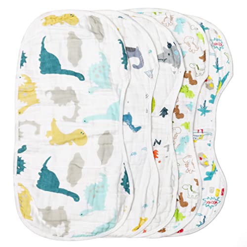 ShoppeWatch BB20 - Baberos de muselina para eructos de bebé, 100% algodón orgánico, 5 unidades, grande, 6 capas, tela gruesa, suave, absorbente, para recién nacidos y bebés, regalo de ducha unisex Cover