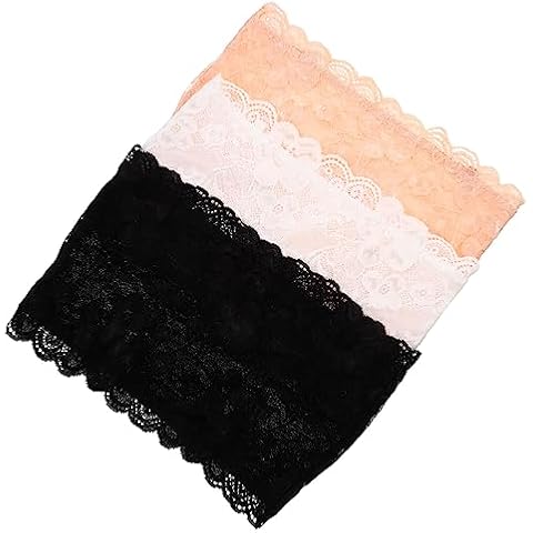 WRITWAA 3 Pack Lace Crop Top for Women, (White, Nude, Black) Perfect for Layering and Stylish Outfits, XL Size Cover