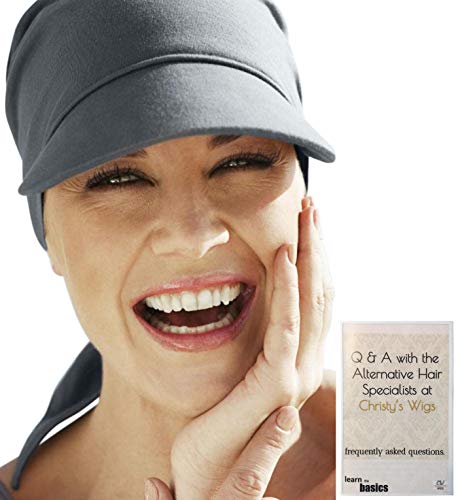 Bundle - 2 Items: Laguna Sun Scarf by Christine Headwear (Item #1), Christy's Wigs Q & A Booklet (Item #2) - Color: Dusty Blue