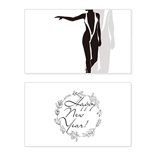 Tarjeta de felicitación con silueta para Año Nuevo: inspire a una mujer especial