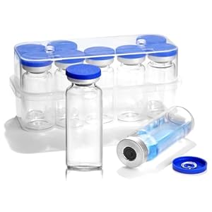 Ehoycq Leere Glasfläschchen mit Klappkappen, 10 Stück