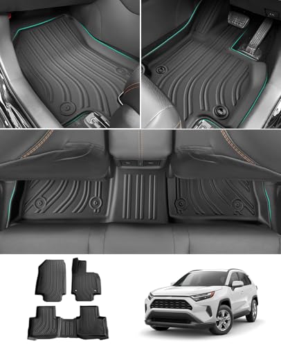 GAFAT Toyot-a RAV4 2019-2024 2025 antislipmatten, RAV4 rubberen matten, middenconsole bekerhoudermatten, opbergmatten, deurnaad-matten, compatibel met Toyota RAV4 accessoires (rood