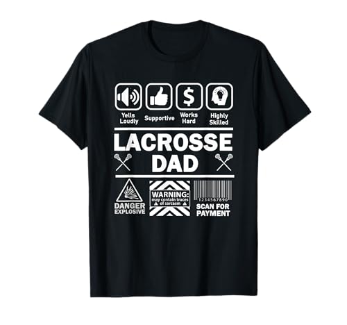 Lacrosse Dad Funny Contents of Sports Father T-Shirt
