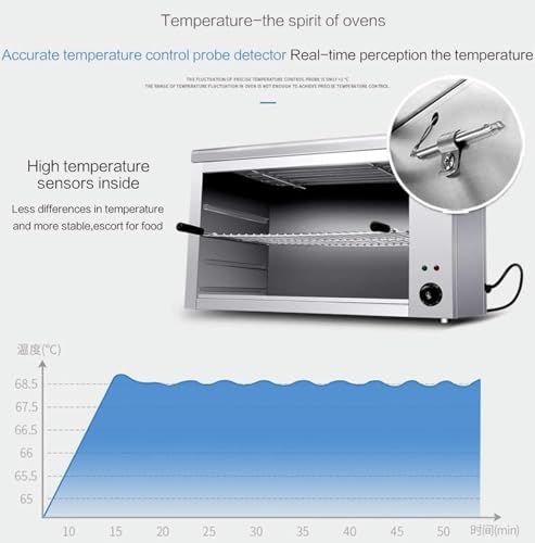 Image of Commercial Electric Salamander Oven 2200W Stainless Steel Thermostatically Controlled Adjustable Grid Broiler for Pizza Steak Chicken Kitchen