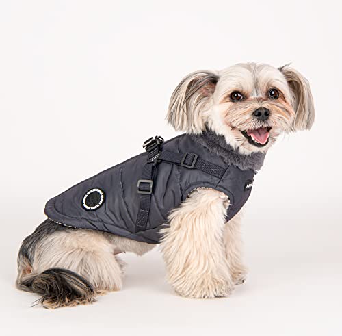 Puppia Hundemantel für kleine und mittelgroße Hunde - Donavan - wohlfühlende Wärme und Komfort - Hundejacke, PAUD-VT1853-GY-M
