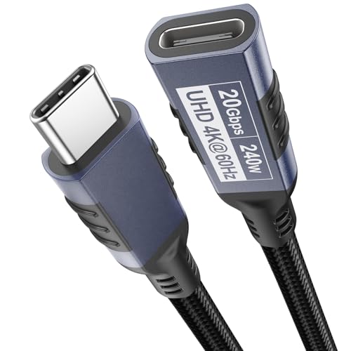 USB C Extension Cable 3ft, USBC Extender 20Gbps Data Transfer/240W Charge/4K@60Hz HD Video USB...