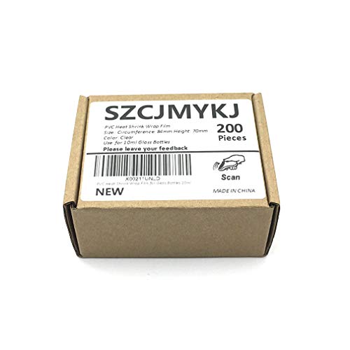 Image of 200Pcs Heat Shrink Wrap Film for 10ml Glass Bottles, Clear Shrink Wrap /Shrink Wrap Film (For 10ml Glass Bottle)