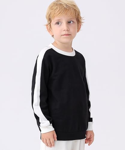 GFQLONG 3 Pack Toddler Boy Crewneck Sweatshirt Kids Lightweight Cotton Long Sleeve Shirts Fall Fashion Pullover Tops2