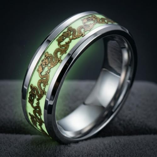 Image of Via Mazzini No-Tarnish No-Rusting Stainless Steel Game Of Thrones Nibelungen Dragon Glow In Dark Ring For Men (Ring0686) 1 Pc
