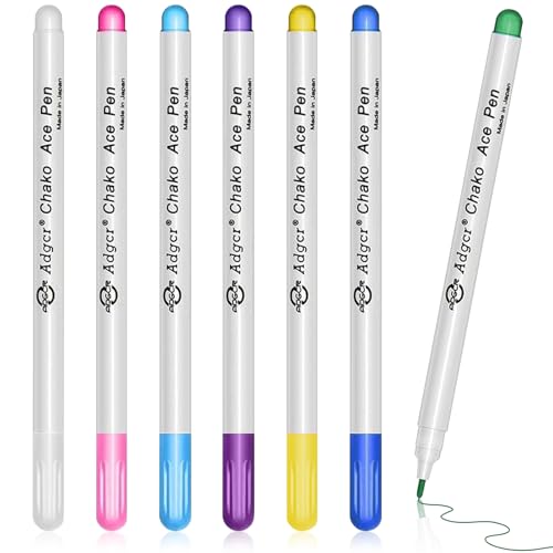 JYSNOW 7 Piezas Rotuladores para Tela Borrable, Autoextinguible e Hidrosoluble Boli Tela Borrable Plancha, Bolígrafos de Marcado de Borrables, para Costura y Sastres (7 Colores)
